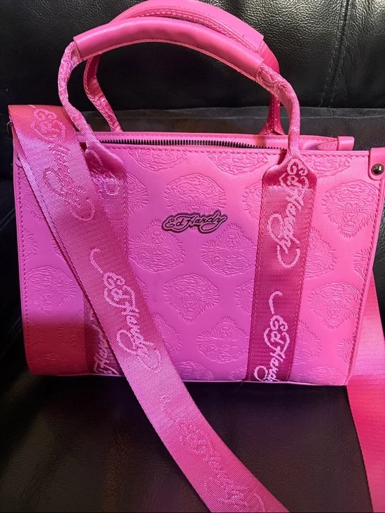 Ed Hardy Lizzy Tote- Pink - VEGAN LEATHER - Picture 2 of 9